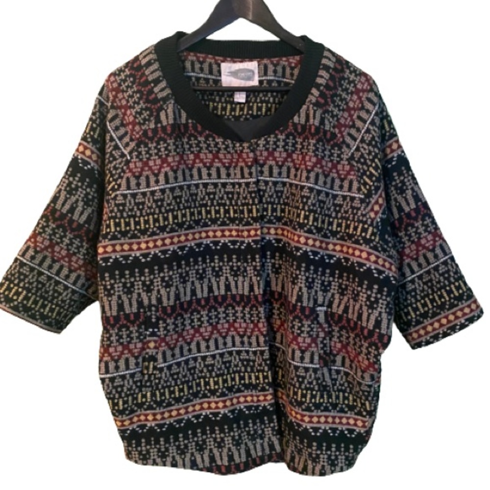 Wool blend southwestern Navajo print bohemian coat jacket